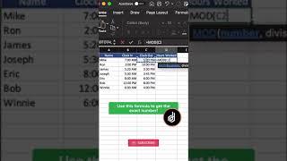 How to calculate work Hours with excel