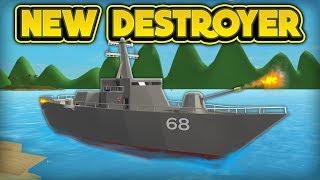 DRIVING THE NEW DESTROYER! (ROBLOX Sharkbite)