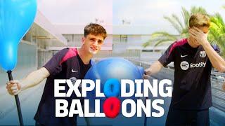  BOOM! EXPLODING BALLOONS CHALLENGE WITH PAU VÍCTOR & PABLO TORRE | FC Barcelona 