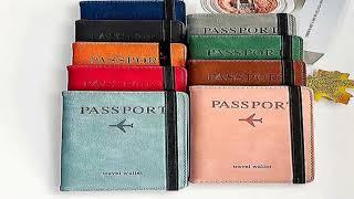 Women Men RFID Vintage Business Passport Covers Holder Multi-Function ID Bank Card PU Leat