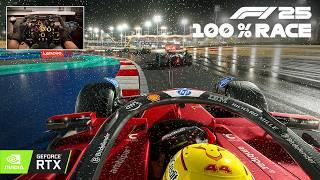 F1 25 Path Tracing 4K - Lewis Hamilton's Ferrari SF25 | Bahrain GP 100% Race Steering Wheel Gameplay