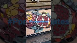 #Winter #fruit #pomegranate #mosaic #seeds #art #red  #tiles #glassart