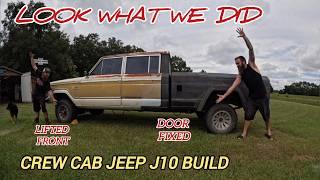 What hole in the door? Lifted. Crew Cab Jeep J10 Build