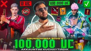 100.000 UC OBUNACHIMGA  SOVG'A QILDIM va AKKAUNTINI KUCHAYTIRDIK!  - PUBG MOBILE