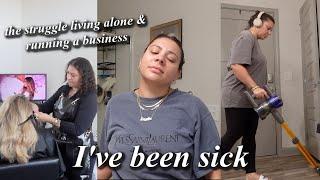 The reality of getting sick when you live alone & own a business // Trying to be productive & hustle