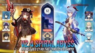 v2.4 Spiral Abyss Floor 12 - Double Geo C1 Hu Tao & Freeze C0 Ganyu | Genshin Impact [AR58]