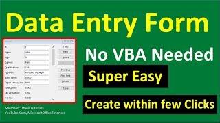 How to Create Excel Data Entry Form (No VBA) | Super Easy