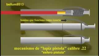 mecanismo lapiz/esfero pistola cal.22 "zip gun/pen gun"