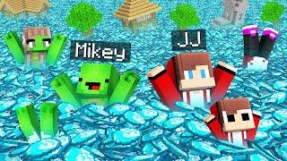 Mikey Family and JJ Family Survive The Diamond Flood in Minecraft (Maizen)