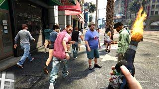 GTA 5 - Fire Bottle vs NPC's Ragdolls | Euphoria Physics Ragdolls 2025