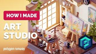 Cozy Art Studio in Blender - 3D Modeling Process | Polygon Runway