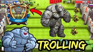 Trolling To Castle 1 Players  With Biggest Golem! Castle Crush