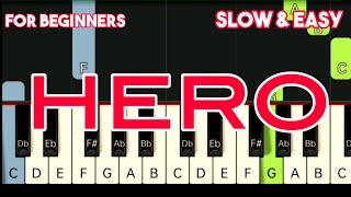 ENRIQUE IGLESIAS - HERO | SLOW & EASY PIANO TUTORIAL