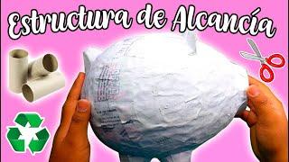 ️Estructura/Cuerpo de cerdito alcancía con material reciclado️ piggy bank