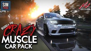 CRAZY Free Muscle Car Pack | 10 CARS 8500+ Total HP! | Assetto Corsa Mods 2023