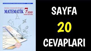 7.Sınıf Matematik Ders Kitabı Sayfa 20 Cevaplar