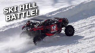 Ski hill RACING with BIG POWER side by sides! X3 vs RZR!