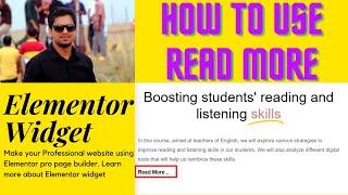 How to setup Read More option in wordpress website using Elementor widget | Yeasin's tricks