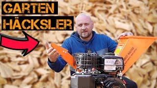 Forest Master Benzin: Elektro Holzhäcksler 6PS kompakt ausbalanciert,Holzhackmaschine Direktantrieb