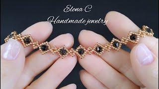 DIY Beautiful Beaded Bracelet Tutorial Браслет из бисера и бусин Украшения своими руками МастерКласс