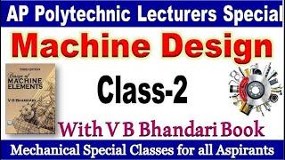 Machine Design class 2 Polytechnic Lecturers Special and mechanical aspirants by SRINIVASMech