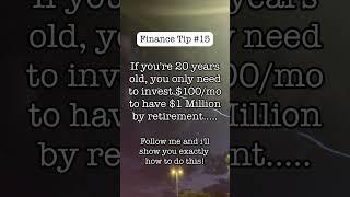 How to become a millionaire starting at 20 years old