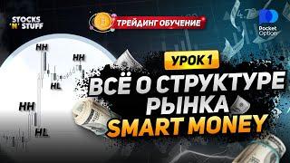 УРОК 1. Трейдинг! СТРУКТУРА РЫНКА SMART MONEY! | Бинарные опционы!