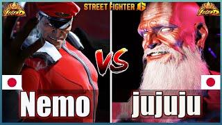 Street Fighter 6 Nemo (M Bison)  Vs  jujuju (DHALSIM) Top Room MatchFightingGameWorldX