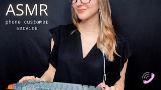 ASMR Customer Service Phone Roleplay l Soft Spoken Telephone Voice, Typing