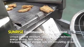 Automatic Continuous Line Chicken Meat Fryer Frying Cooling Machine