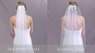 A side by side look at our Silk Effect tulle vs our Illusion tulle