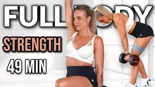 49 MIN FULL BODY  STRENGTH | Strengthening your Body  +DUMBBELLS +SETS