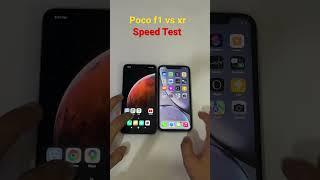 Poco f1 vs Iphone xr speed test comparison #shorts