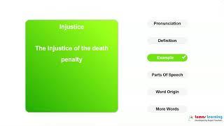 INJUSTICE - Definition, pronunciation, grammar, meaning - Practice grade 8 vocabulary