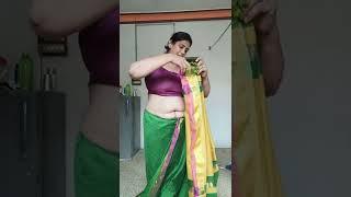 paryusan parv ke tisare din ka look /mene pahena silk saree kesi lg rhi hu?/saree draping/26August