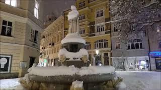 Abendspaziergang durch das verschneite Klagenfurt