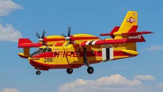 Two Bridger Aerospace Canadair CL-215Ts Arriving At Kamloops Airport.