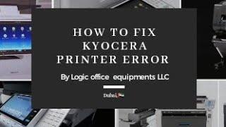 Kyocera ,Utax ,Triumph adler fuser error reset