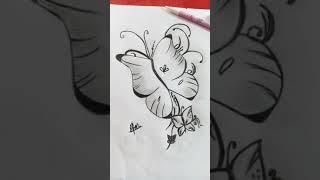 how to draw a Butterfly Sketch - Sehar Sketch and Art