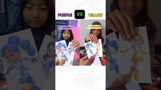Draw Battle Princess Purple VS Gold Yellow Rainbow Bubblegem #draw #battle #drawbattle #fyp