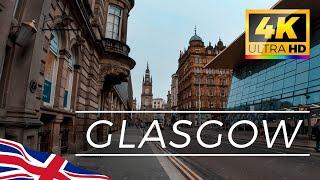 󠁧󠁢󠁳󠁣󠁴󠁿 Glasgow city centre morning walk. Scotland 4K