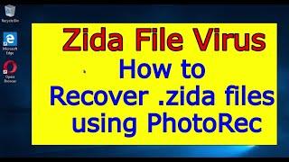 Zida File Virus. How to recover .Zida files using PhotoRec.