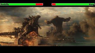 Godzilla vs. Kong (Aircraft Carrier Fight) with healthbars