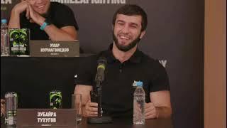 a question to Zubayra Tukhugov about the wedding. Gorilla Energy x Khabib Team: press conference.