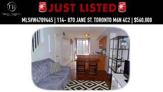 JUST LISTED!!! SMYTH PARK- 114- 870 JANE ST. TORONTO TOWNHOME