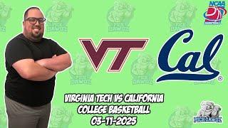 Virginia Tech vs California 3/11/25 Free College Basketball Picks and Predictions | NCAAB Pick