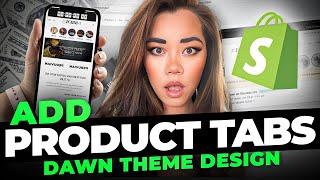 How To Add Product Tabs On Dawn Theme Shopify |  Easy Guide With No Apps | Shopify Tutorial