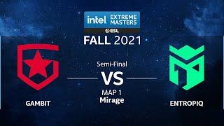 CS:GO - Gambit vs. Entropiq [Mirage] Map 1 - IEM Fall 2021 - Semi-Final - CIS