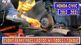 Honda Civic. How To Change Front Brake Pads & Rotors.