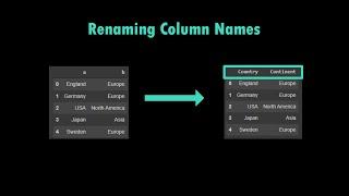 Renaming Column Names | Pandas | DataFrame